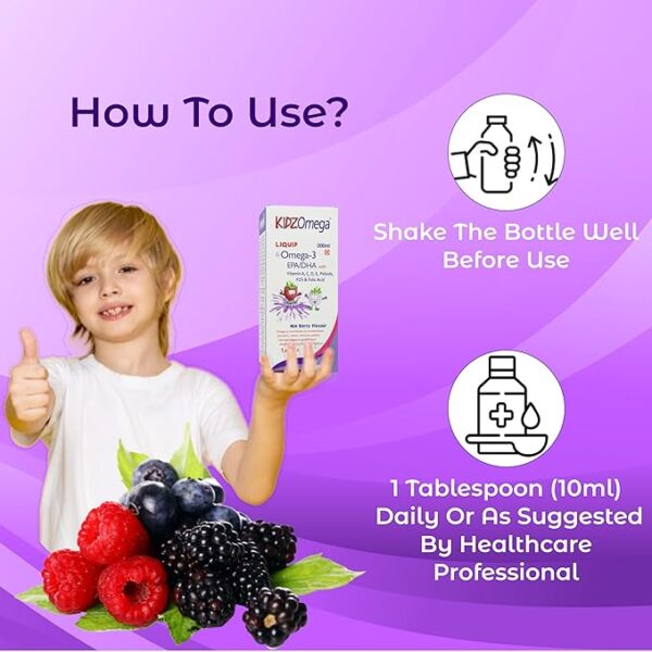 HealthAid KidzOmega® (Omega 3 Syrup for Children) -200ml - Image 5