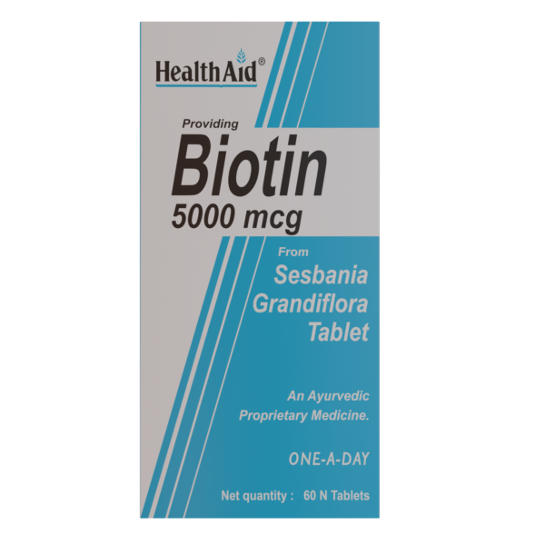 HealthAid Biotin 5000mcg - 60 Tablets