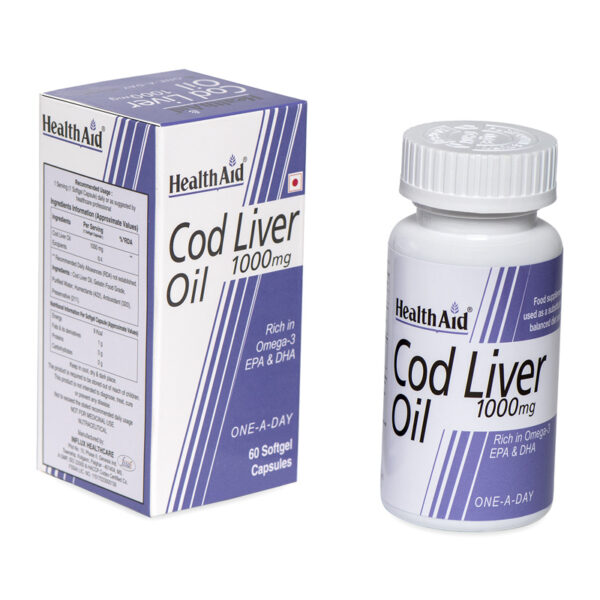 Cod Liver Oil 1000mg (60 Capsules) - HealthAid - Image 2