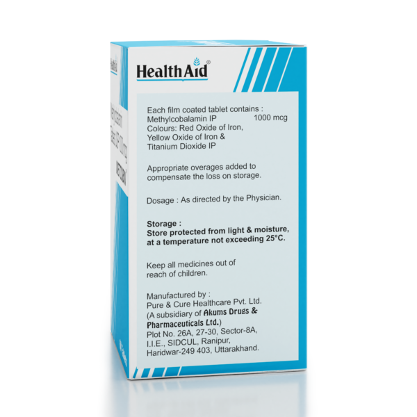 Metcobin ??? (Methylcobalamin 1000mcg) - 60 Tablets - HealthAid - Image 3