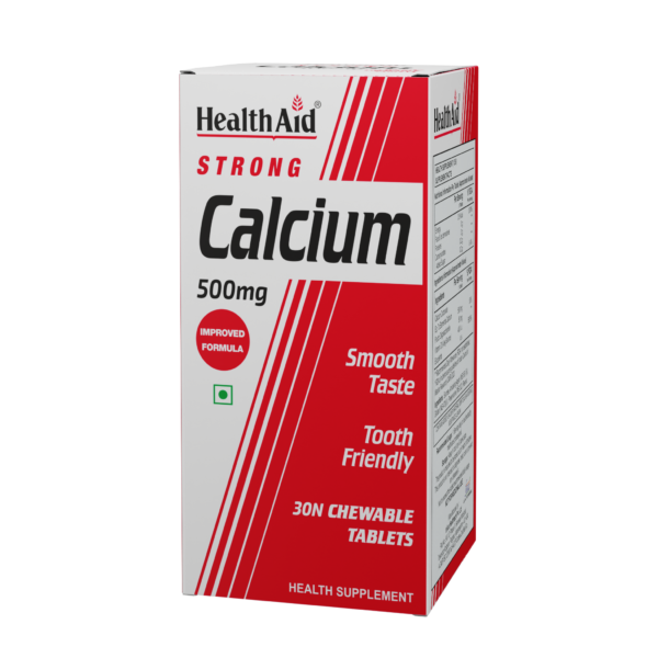 HealthAid Strong Calcium  500mg - 30 Chewable Tablets - Image 2