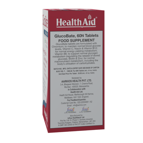 HealthAid GlucoBate - 60 Tablets - Image 2