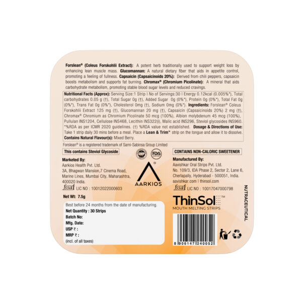 HealthAid® Lean & Trim™ ThiSolves™ 30 Oral Strips - Image 2